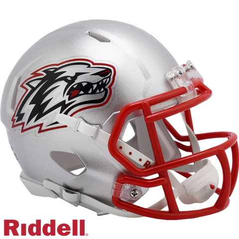 New Mexico Lobos Helmet Riddell Replica Mini Speed Style Silver-0