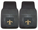 New Orleans Saints Car Mats Heavy Duty 2 Piece Vinyl