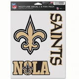 New Orleans Saints Decal Multi Use Fan 3 Pack