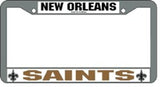 New Orleans Saints License Plate Frame Chrome-0