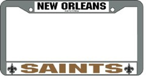 New Orleans Saints License Plate Frame Chrome-0