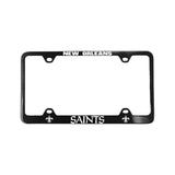 New Orleans Saints License Plate Frame Laser Cut Black - Team Fan Cave