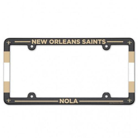 New Orleans Saints License Plate Frame Plastic Full Color Style