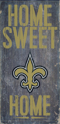 New Orleans Saints Wood Sign - Home Sweet Home 6"x12" - Team Fan Cave