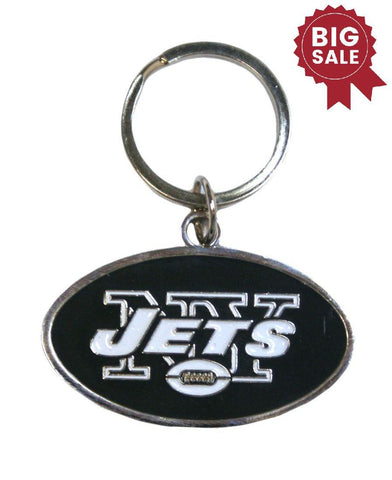 New York Jets Chrome Logo Cut Keychain - Team Fan Cave