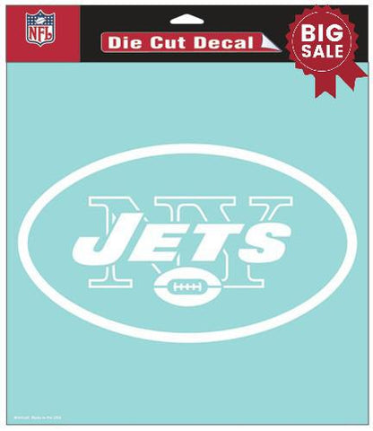 New York Jets Decal 8x8 Die Cut White - Team Fan Cave