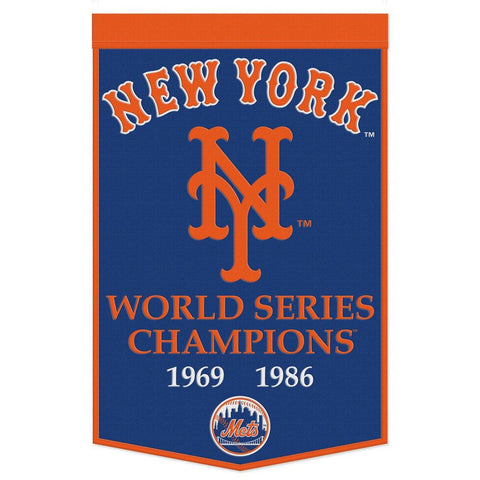 New York Mets Banner Wool 24x38 Dynasty Champ Design - Special Order