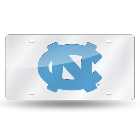 North Carolina Tar Heels License Plate Laser Cut Silver - Team Fan Cave