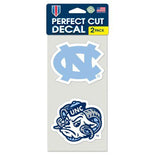 North Carolina Tar Heels Set of 2 Die Cut Decals - Team Fan Cave