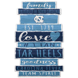 North Carolina Tar Heels Sign 11x17 Wood Family Word Design-0