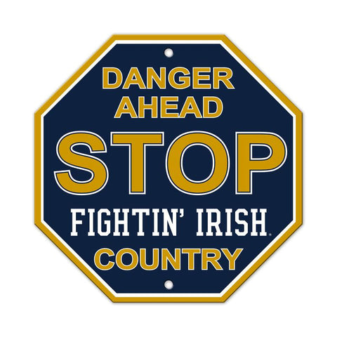 Notre Dame Fighting Irish Sign 12x12 Plastic Stop Style - Team Fan Cave