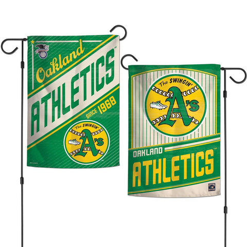 Oakland Athletics Flag 12x18 Garden Style 2 Sided Cooperstown-0