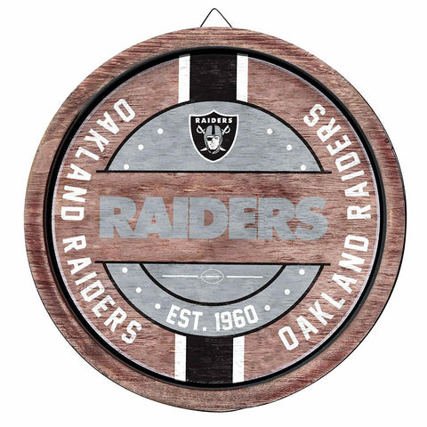 Oakland Raiders Sign Wood Barrel Design - Team Fan Cave