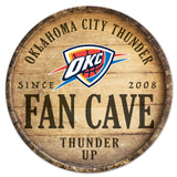 Oklahoma City Thunder Sign Wood 14 Inch Round Barrel Top Design - Special Order-0