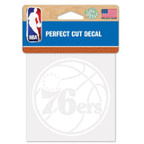 Philadelphia 76ers Decal 4x4 Perfect Cut White - Team Fan Cave