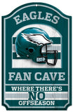 Philadelphia Eagles Wood Sign - 11"x17" Fan Cave Design-0