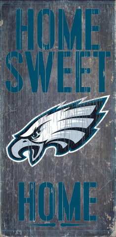 Philadelphia Eagles Wood Sign - Home Sweet Home 6"x12"