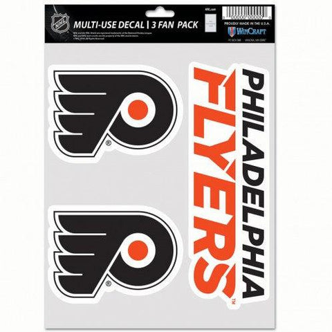 Philadelphia Flyers Decal Multi Use Fan 3 Pack - Team Fan Cave