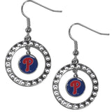 Philadelphia Phillies Earrings Hoop Rhinestone - Team Fan Cave