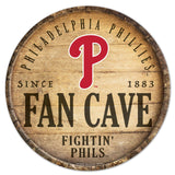 Philadelphia Phillies Sign Wood 14 Inch Round Barrel Top Design-0