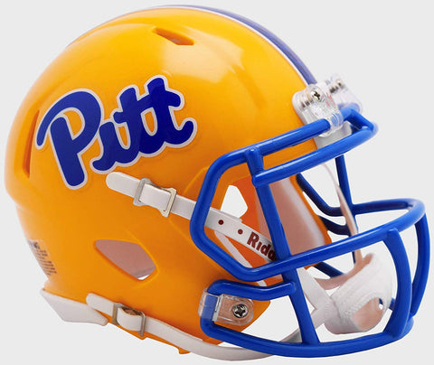 Pittsburgh Panthers Helmet Riddell Replica Mini Speed Style Gold-0