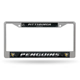 Pittsburgh Penguins License Plate Frame Chrome Printed Insert-0