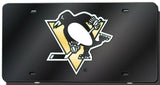 Pittsburgh Penguins License Plate Laser Cut Black - Special Order