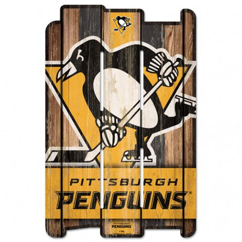 Pittsburgh Penguins Sign 11x17 Wood Fence Style-0