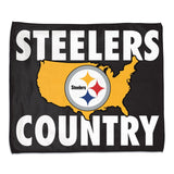 Pittsburgh Steelers Towel 15x18 Rally Style Full Color-0