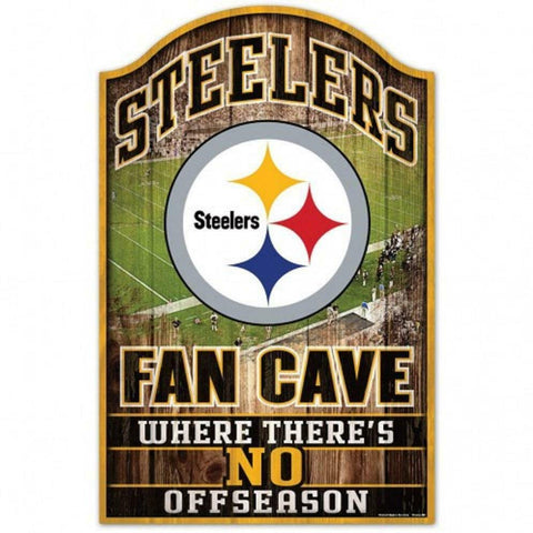 Pittsburgh Steelers Wood Sign - 11"x17" Fan Cave Design-0