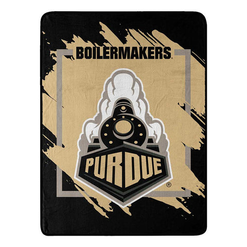 Purdue Boilermakers Blanket 46x60 Micro Raschel Dimensional Design Rolled-0