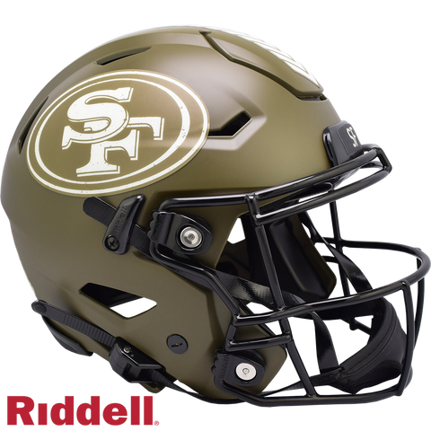 San Francisco 49ers Helmet Riddell Authentic Full Size SpeedFlex Style Salute To Service-0