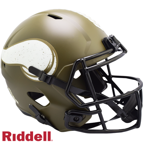 Minnesota Vikings Helmet Riddell Replica Full Size Speed Style Salute To Service-0