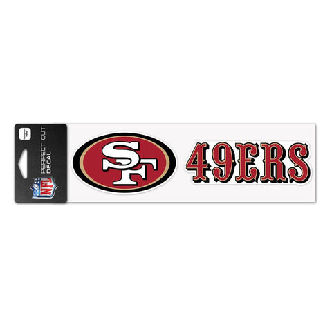 San Francisco 49ers Decal 3x10 Perfect Cut Wordmark Color-0