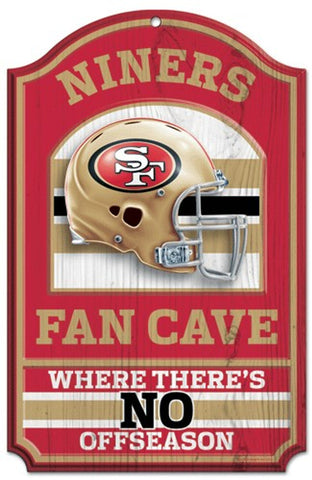 San Francisco 49ers Wood Sign - 11"x17" Fan Cave Design-0