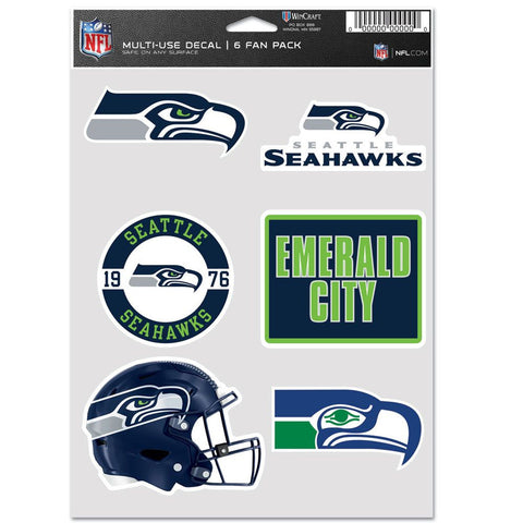 Seattle Seahawks Decal Multi Use Fan 6 Pack-0