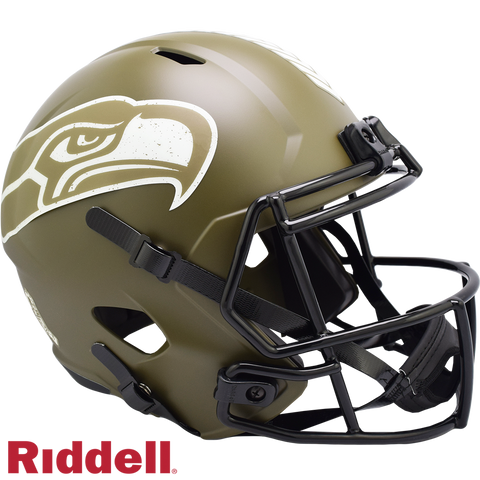 Seattle Seahawks Helmet Riddell Replica Full Size Speed Style Salute To Service-0