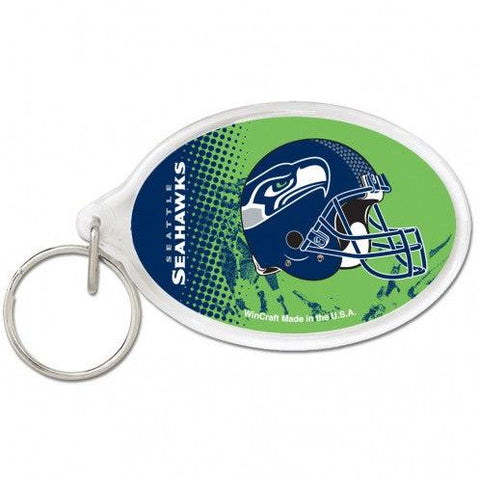 Seattle Seahawks Key Ring Acrylic Oval - Team Fan Cave