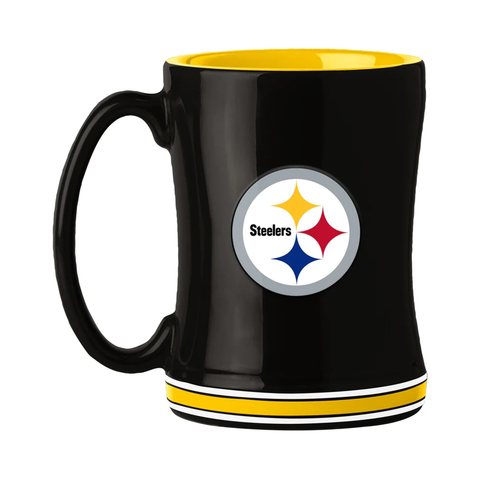 Pittsburgh Steelers Coffee Mug 14oz Sculpted Relief Team Color-0