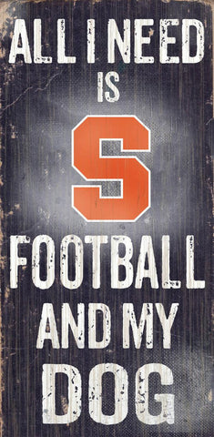 Syracuse Orange Wood Sign - Football and Dog 6x12 - Special Order - Team Fan Cave