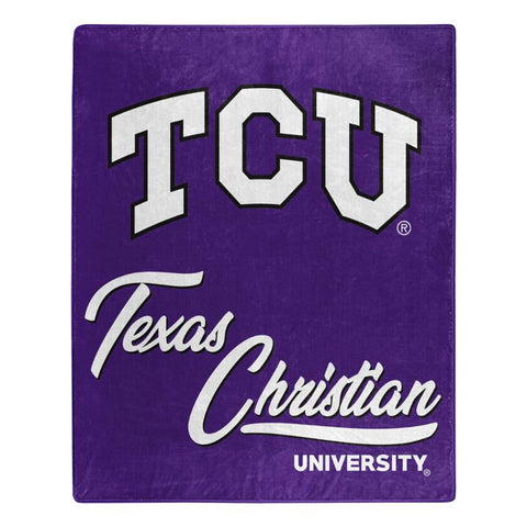 TCU Horned Frogs Blanket 50x60 Raschel Signature Design-0