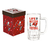 Tampa Bay Buccaneers Glass 18oz Tankard Boxed