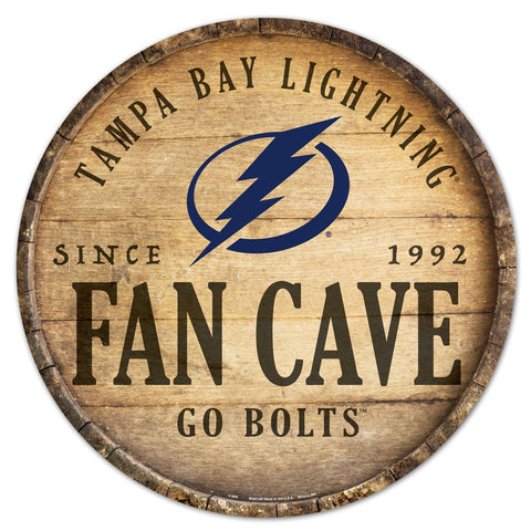 Tampa Bay Lightning Sign Wood 14 Inch Round Barrel Top Design - Special Order-0