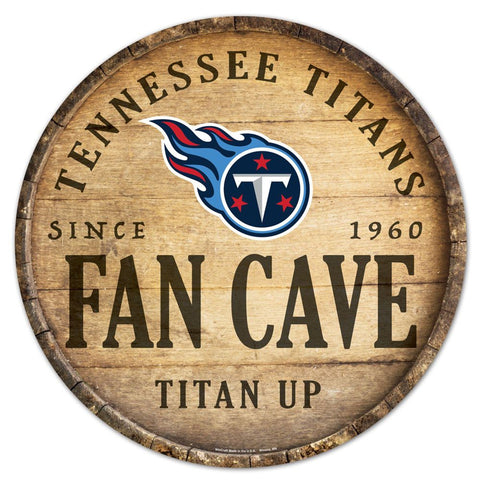 Tennessee Titans Sign Wood 14 Inch Round Barrel Top Design-0