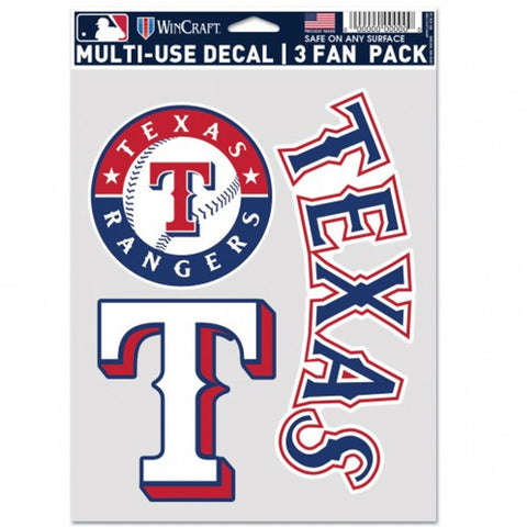 Texas Rangers Decal Multi Use Fan 3 Pack Special Order-0