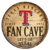 Texas Rangers Sign Wood 14 Inch Round Barrel Top Design-0