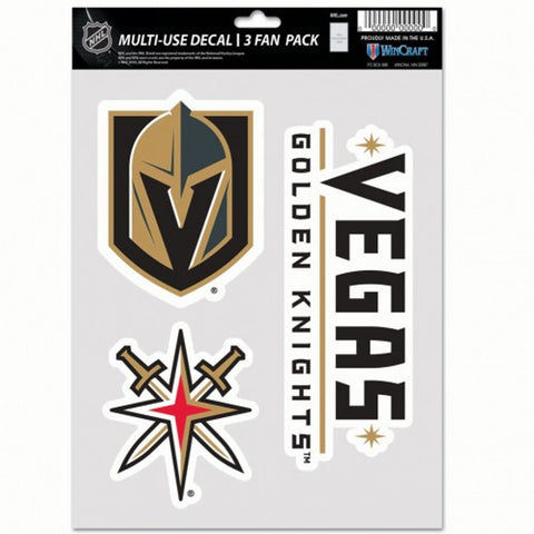 Vegas Golden Knights Decal Multi Use Fan 3 Pack-0