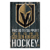 Vegas Golden Knights Sign 11x17 Wood Proud to Support Design-0