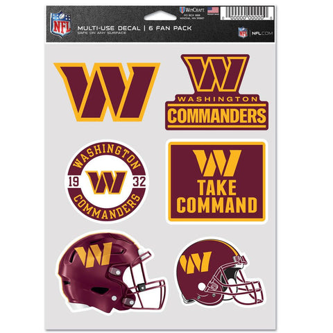 Washington Commanders Decal Multi Use Fan 6 Pack-0