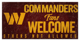 Washington Commanders Sign Wood 12x6 Fans Welcome Design-0